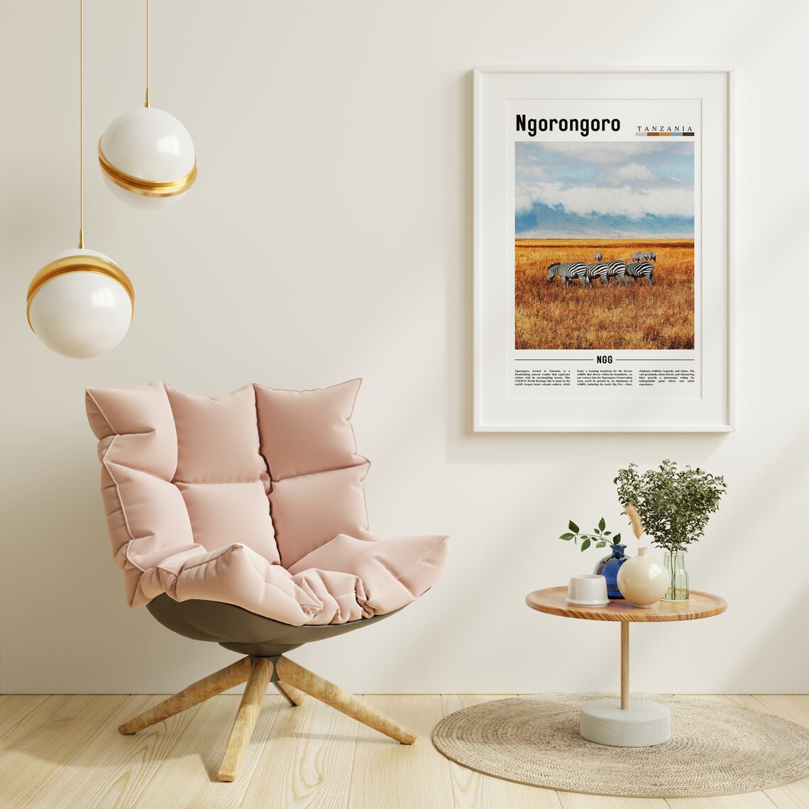 Ngorongoro Minimal Travel Poster, Oil Painting - Image 6