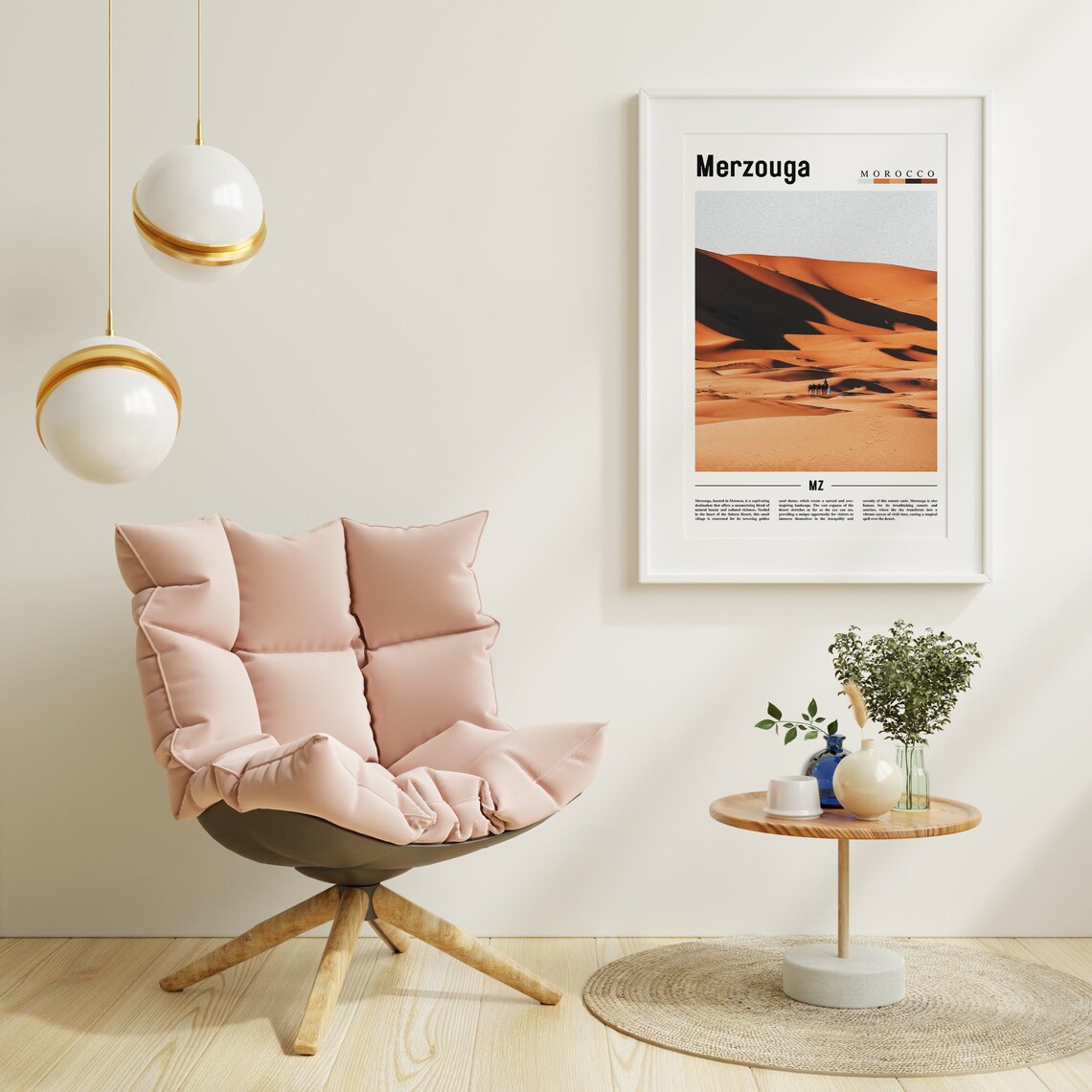 Merzouga Minimal Travel Poster, Oil Painting Style - Image 6