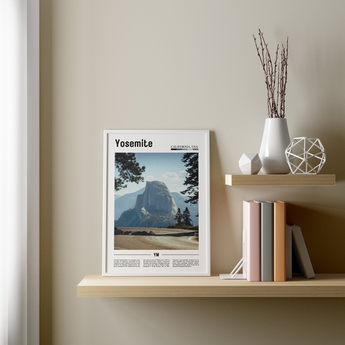 Yosemite Minimal Travel Poster, Oil Painting Style - Image 2