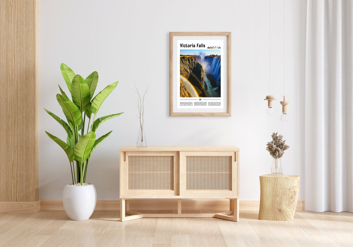 Victoria Falls Poster Victoria Falls Print Victoria Falls Wall Art Minimal Travel Print Travel Destination Oil Painting Poster - Image 5