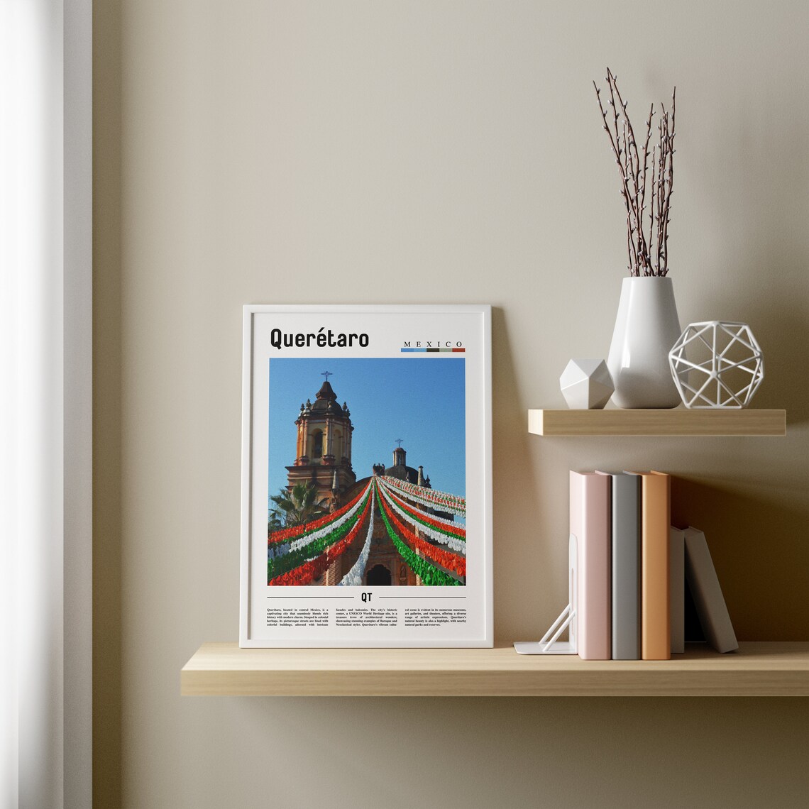 Quertaro Minimal Travel Poster, Oil Painting - Image 4