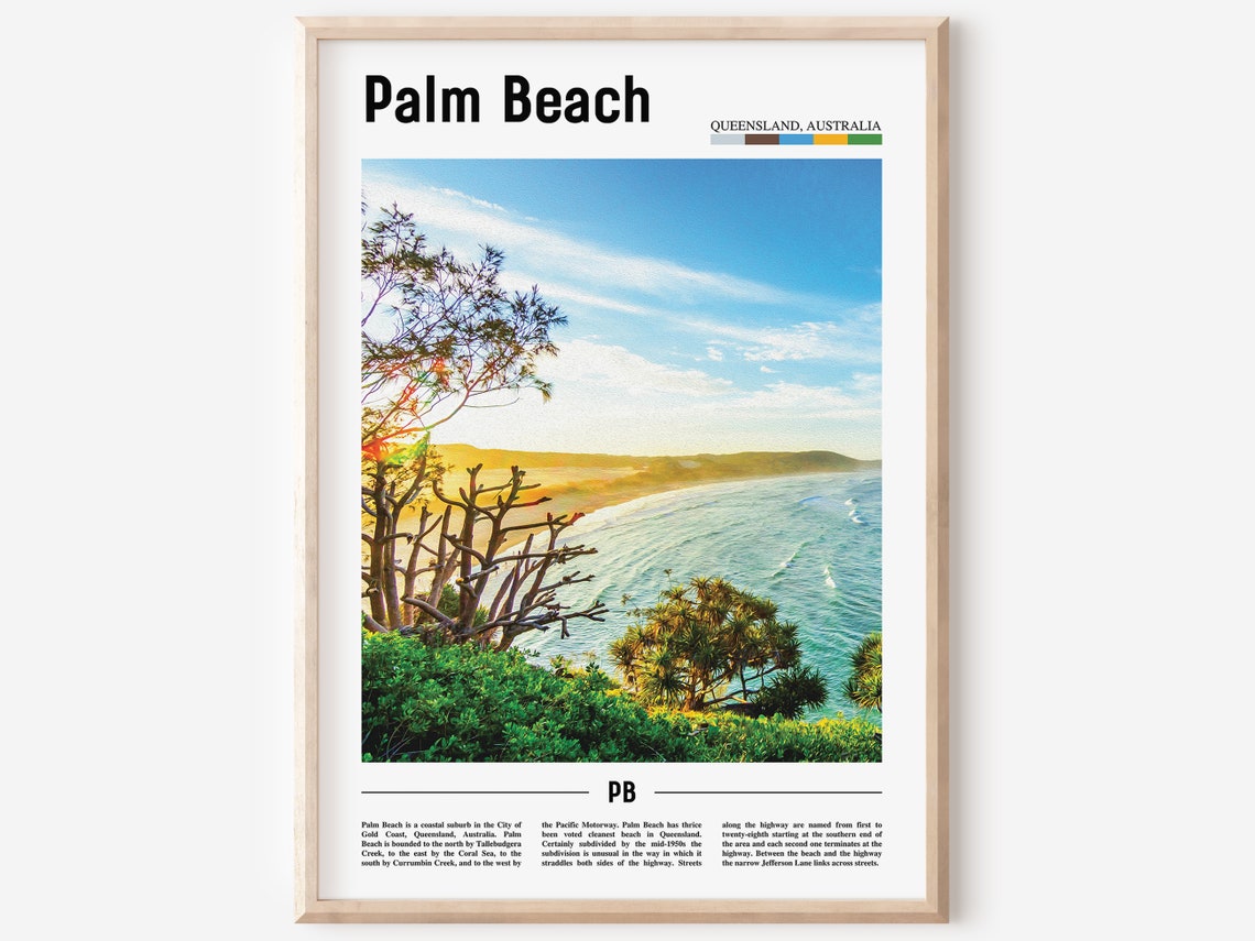 Palm Beach Print Palm Beach Poster Palm Beach Wall Art Oil Painting Poster City Print City Artwork Travel Artwork Travel Wall Art