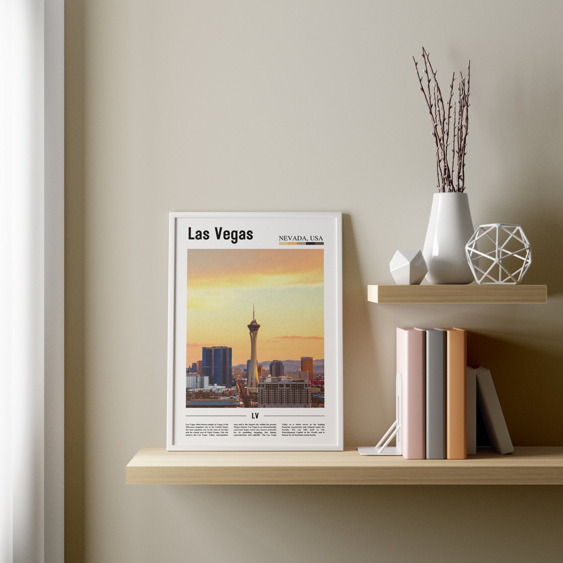 Las Vegas Print Las Vegas Poster Las Vegas Wall Art Oil Painting Poster Colorful City Print City Artwork Travel Artwork Travel Wall Art - Image 3
