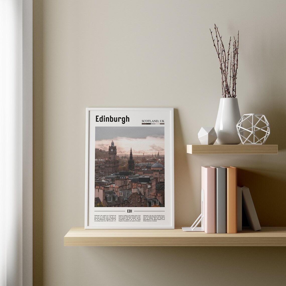 Edinburgh Poster Edinburgh Print Edinburgh Wall Art Minimal Travel Print Minimal City Poster Travel Destination Oil Painting Poster - Image 2