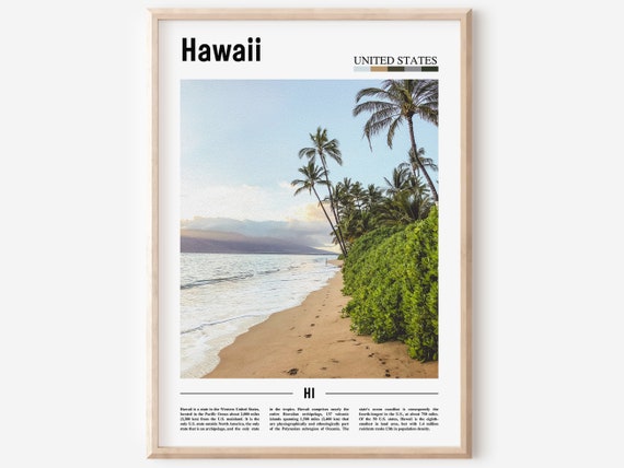 Hawaii Poster Hawaii Print Hawaii Wall Art United States Photo United States Poster United States Print Travel Poster