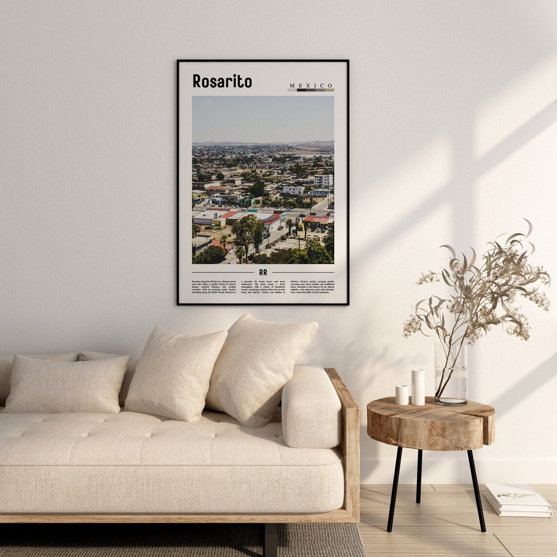 Rosarito Minimal Travel Poster, Oil Painting Style - Image 3
