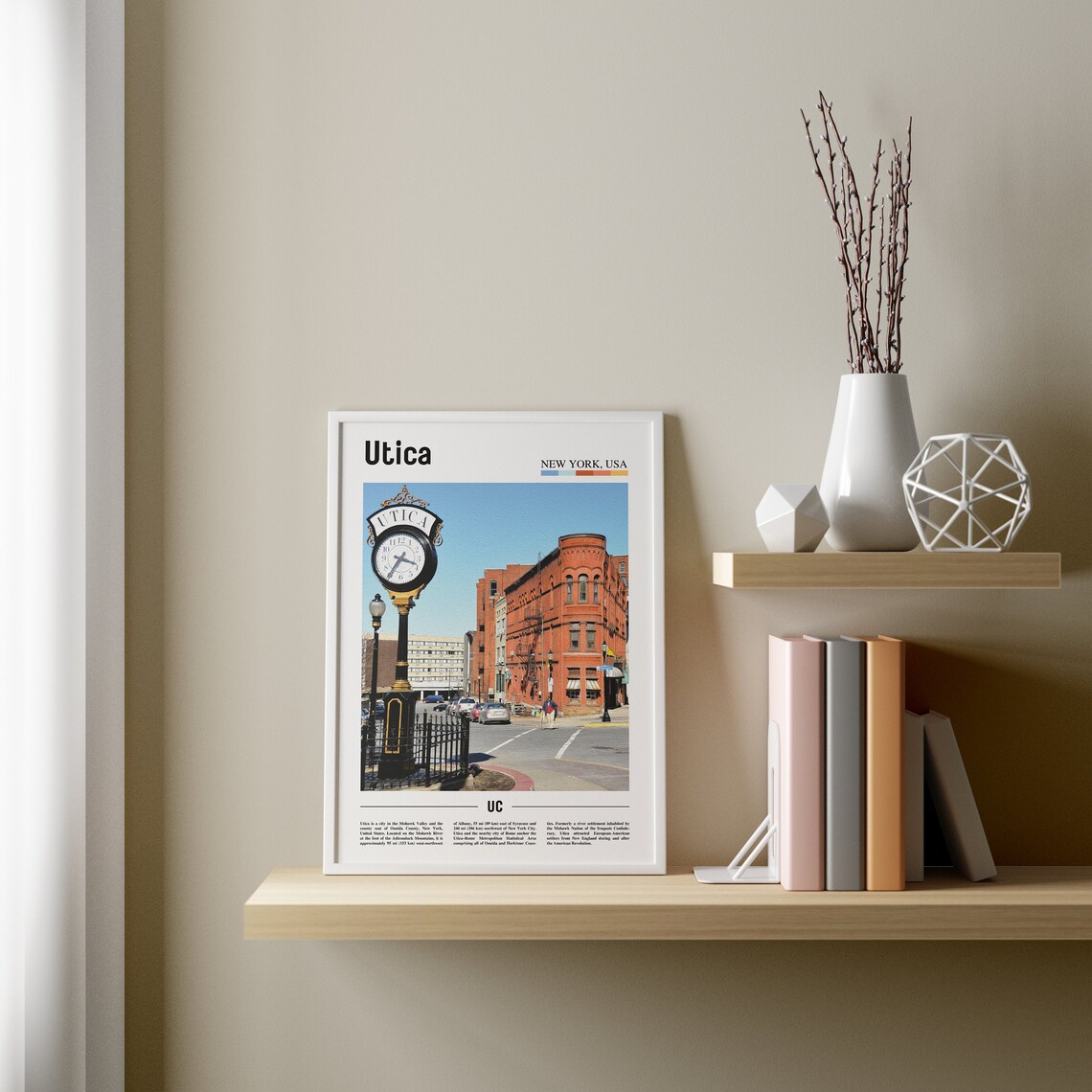 Utica Travel Poster, Colorful City Artwork - Image 3