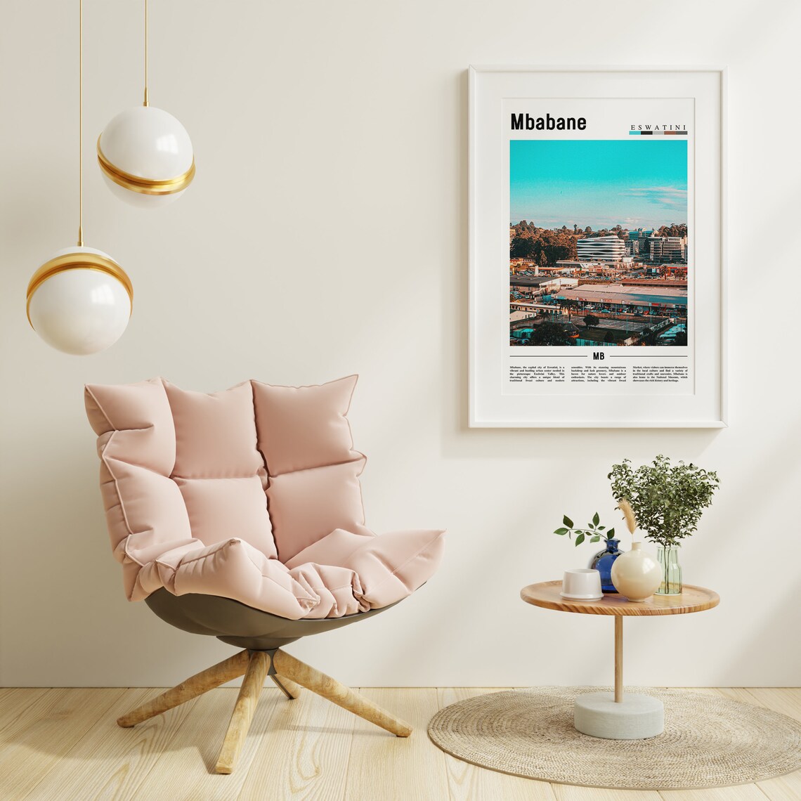 Mbabane Minimal Travel Poster, Oil Painting - Image 6