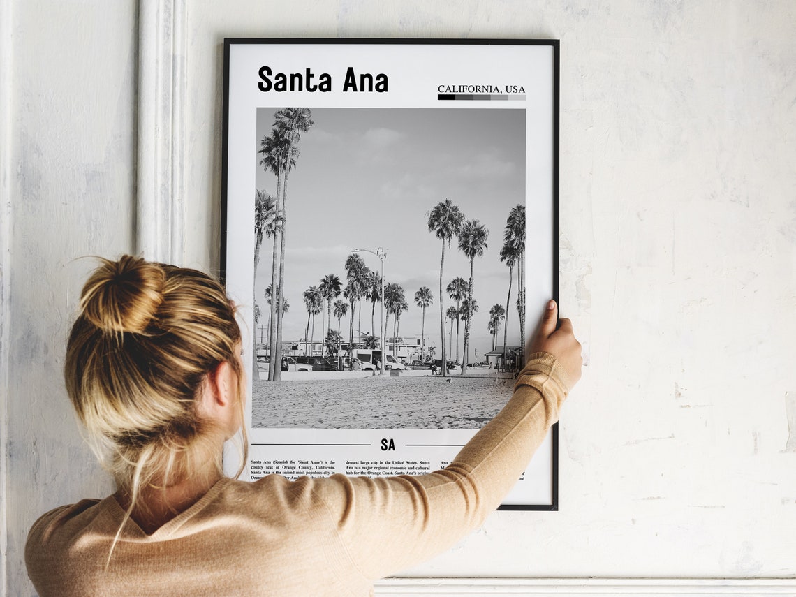 Santa Ana Poster Black And White Santa Ana Print Black And White Santa Ana Wall Art Minimal Travel Print Travel Poster - Image 5