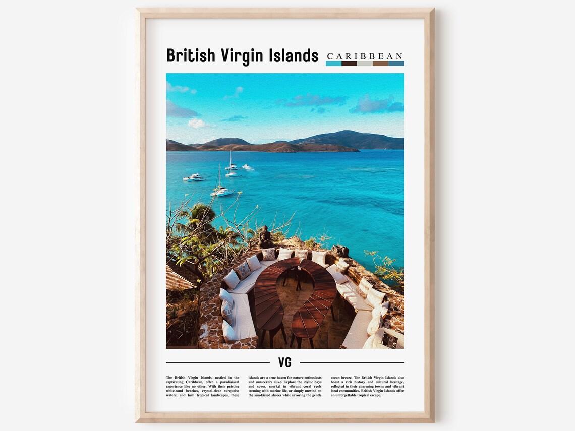 British Virgin Islands Minimal Travel Art Print