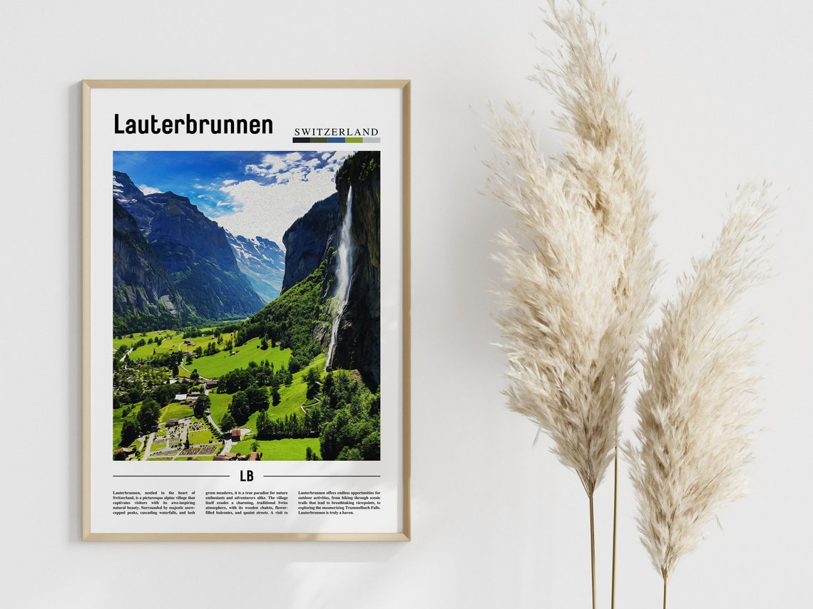 Lauterbrunnen Poster Lauterbrunnen Print Lauterbrunnen Wall Art Europe Photo Europe Poster Europe Print Travel Poster - Image 4
