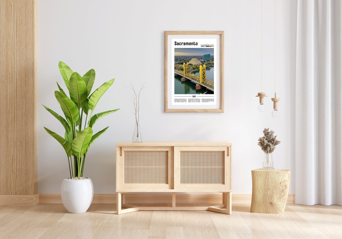 Sacramento Print Sacramento Poster Sacramento Wall Art Minimal Travel Print Minimal City Poster Travel Destination Oil Painting Poster - Image 3