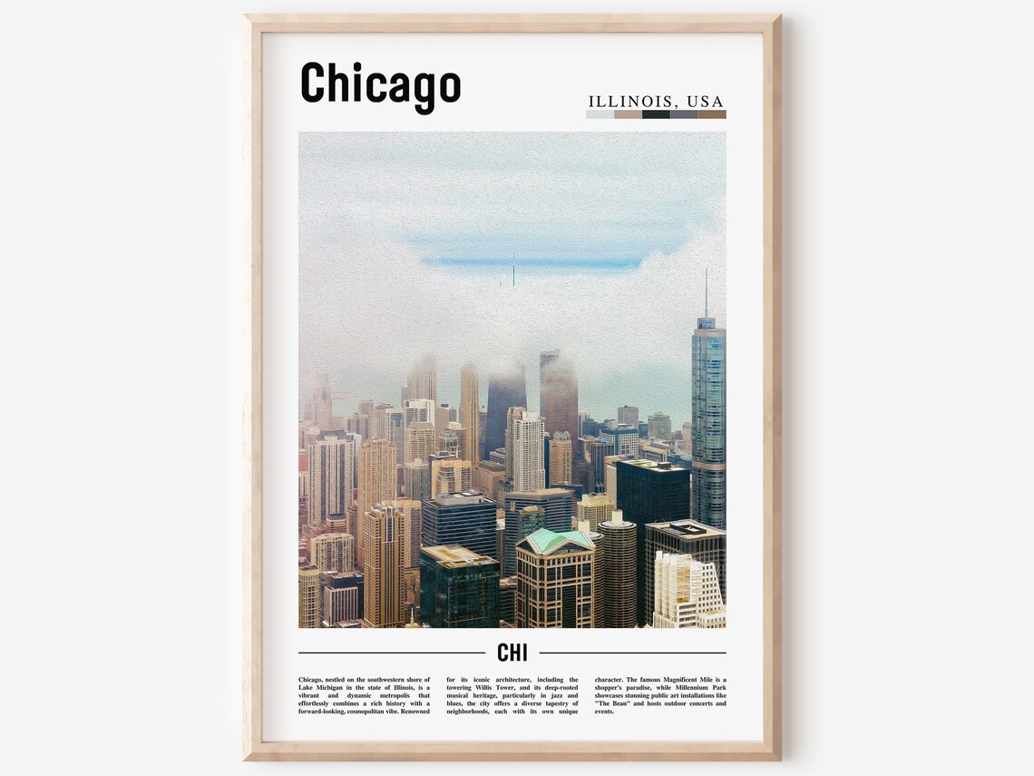 Chicago Poster, United States Travel Poster