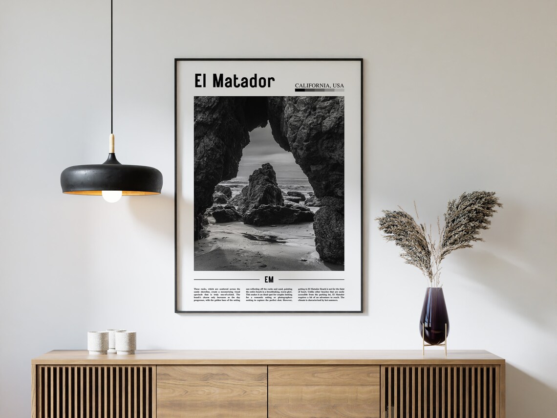 El Matador Travel Poster, Minimal Black And White - Image 4