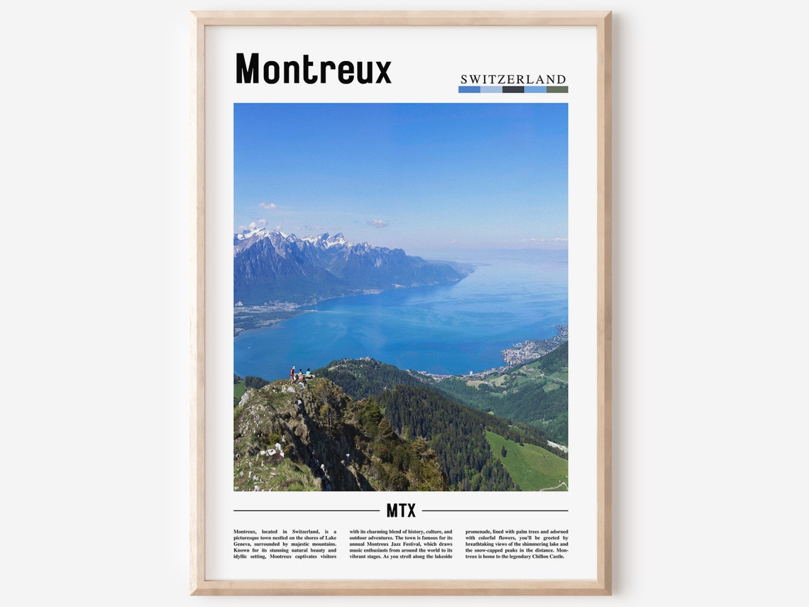 Montreux Poster Montreux Print Montreux Wall Art Europe Photo Europe Poster Europe Print Travel Poster