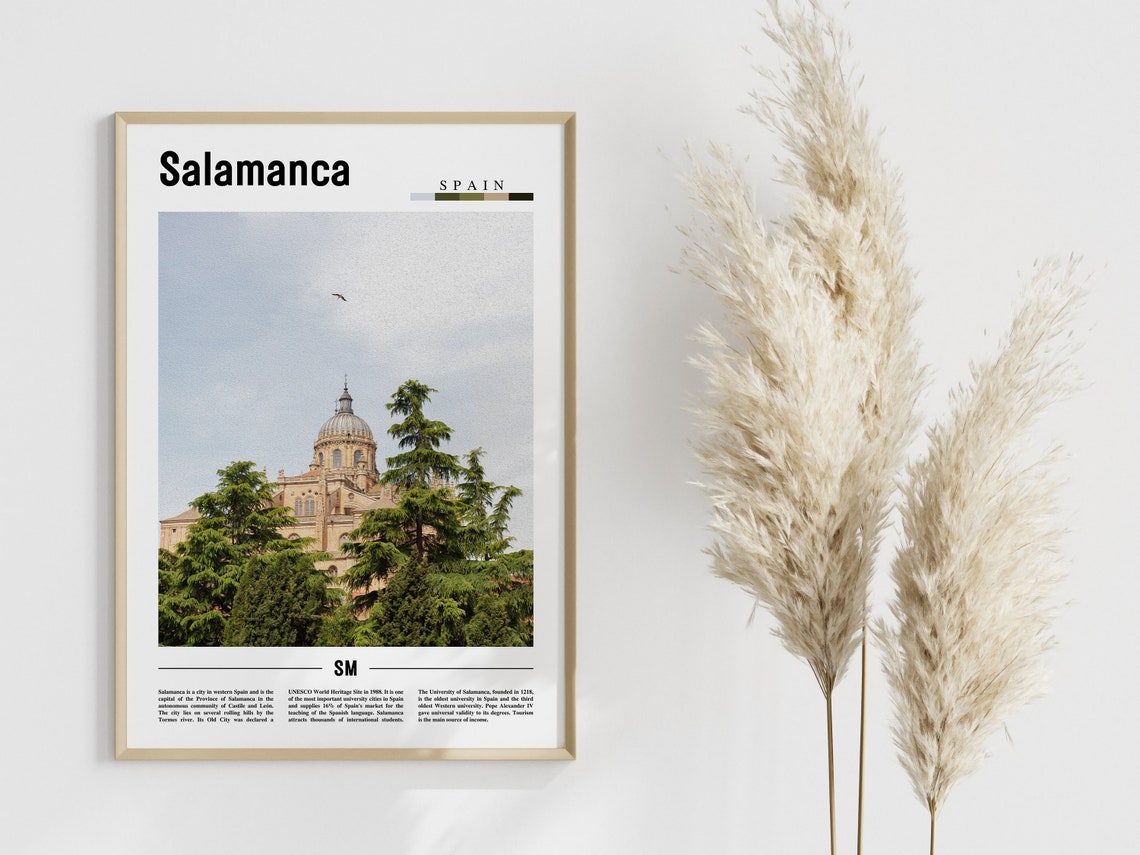 Salamanca Poster Salamanca Print Salamanca Wall Art Spain Photo Spain Poster Spain Print Minimal Travel Poster - Image 3