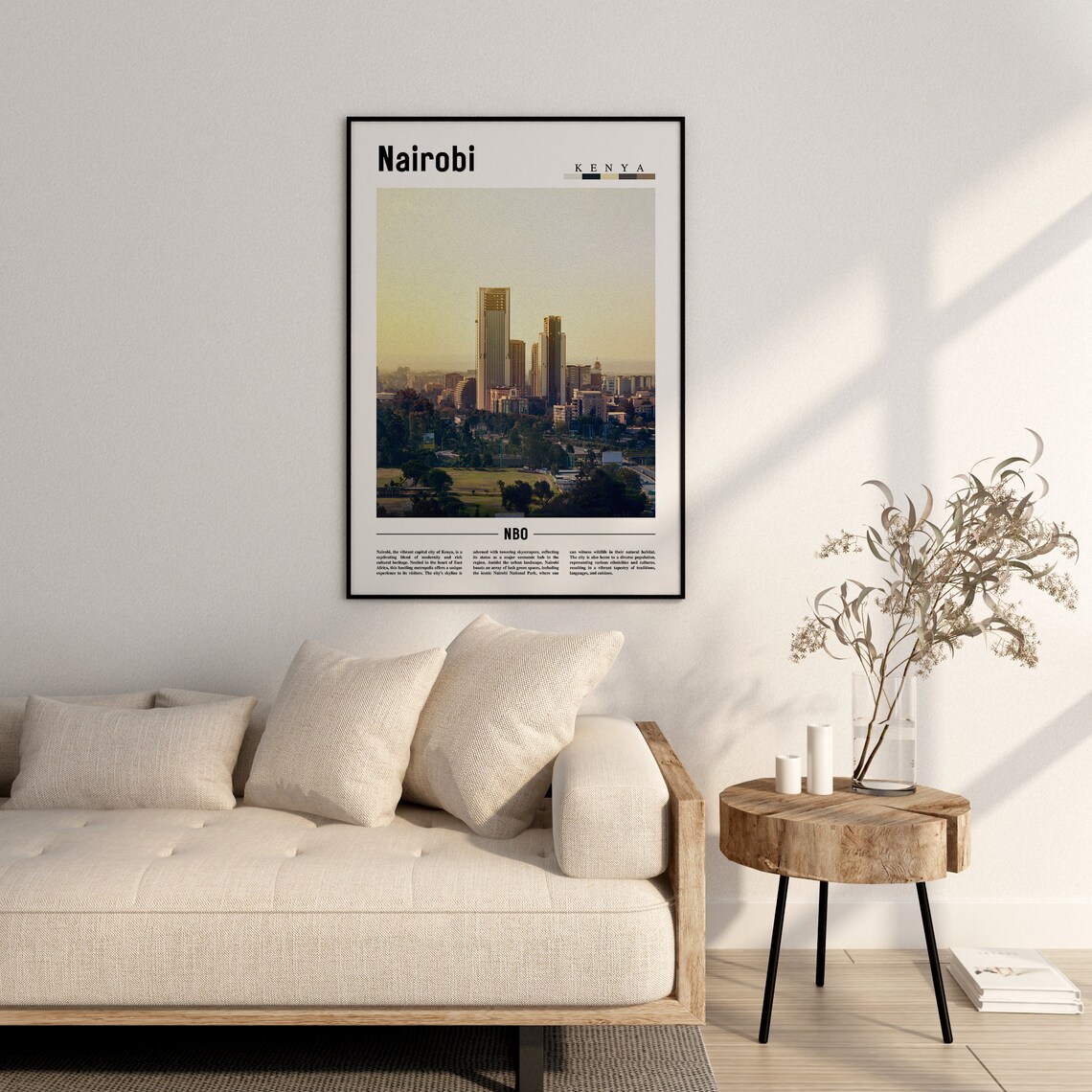 Nairobi Minimal Travel Poster, Oil Painting Style - Image 3