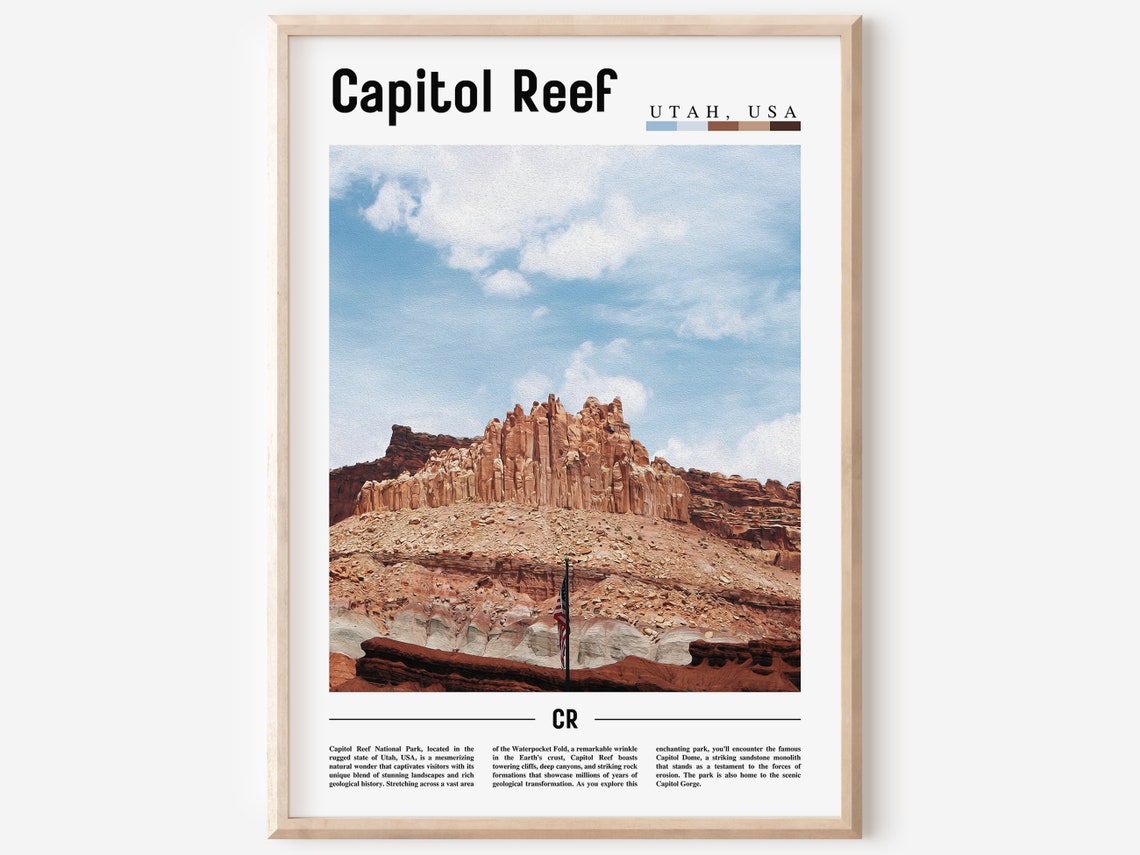 Capitol Reef Poster Capitol Reef Print Capitol Reef Wall Art United States Photo United States Poster United States Print