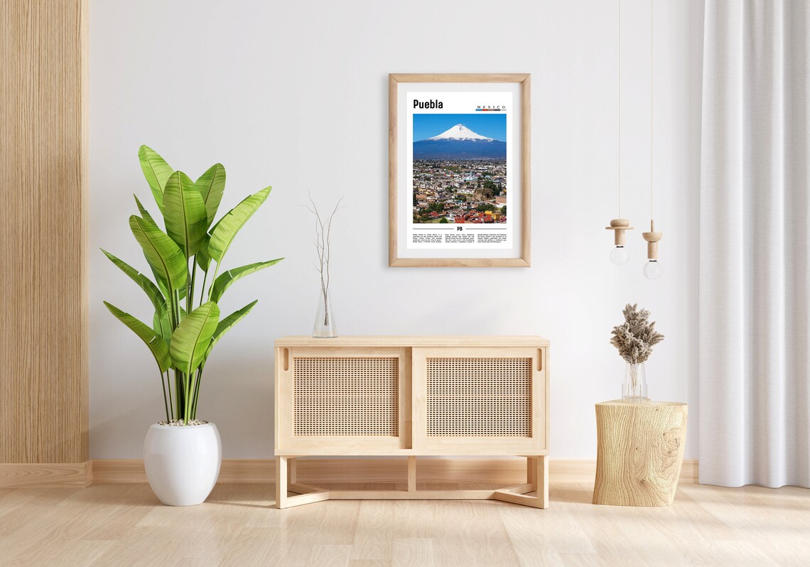 Puebla Minimal Travel Poster, Oil Painting - Image 5