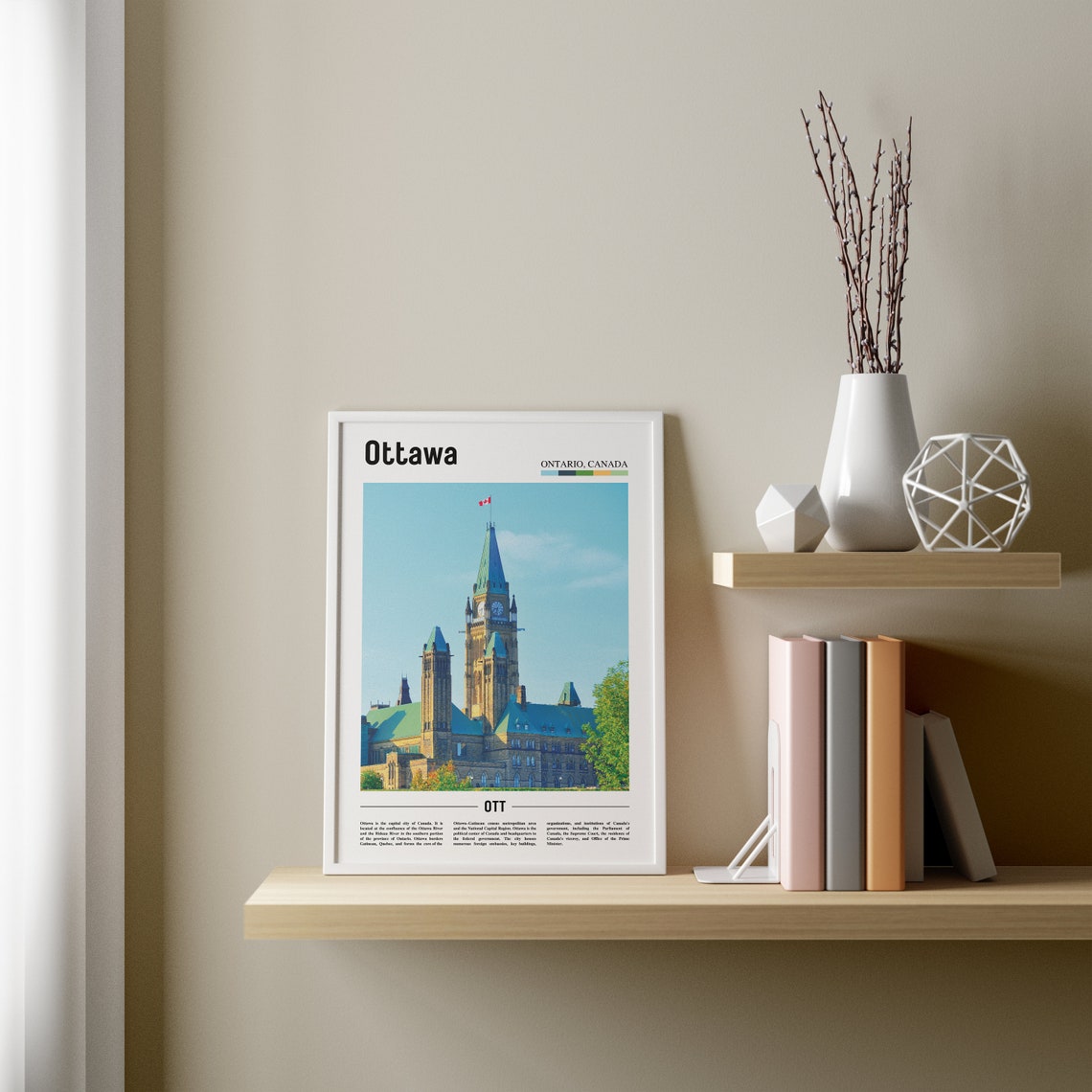 Ottawa Print Ottawa Poster Ottawa Wall Art Oil Painting Poster Colorful City Print City Artwork Travel Artwork Travel Wall Art - Image 3