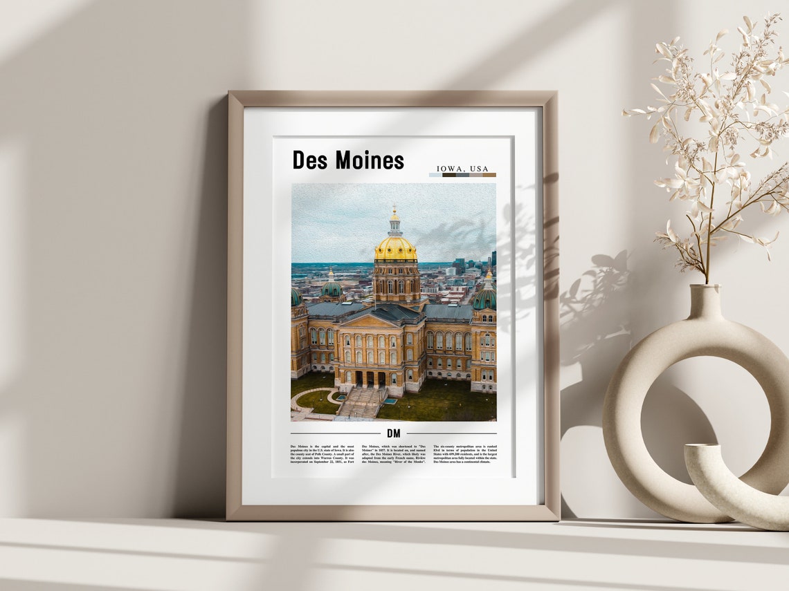 Des Moines Poster Des Moines Print Des Moines Wall Art United States Photo United States Poster United States Print - Image 2