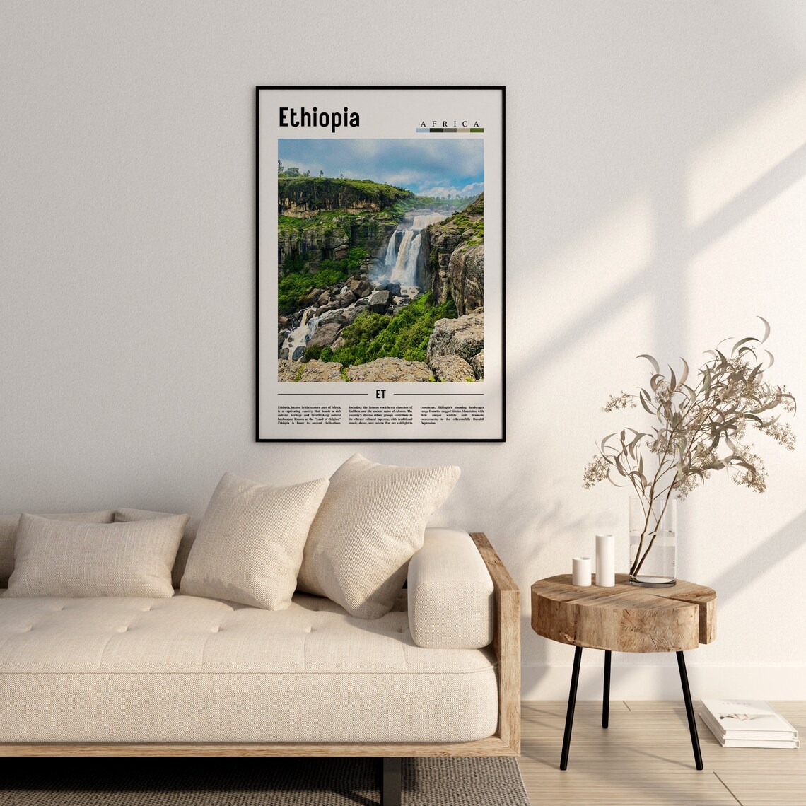 Ethiopia Poster Ethiopia Print Ethiopia Wall Art Minimal Travel Print Travel Destination Oil Painting Poster - Image 3