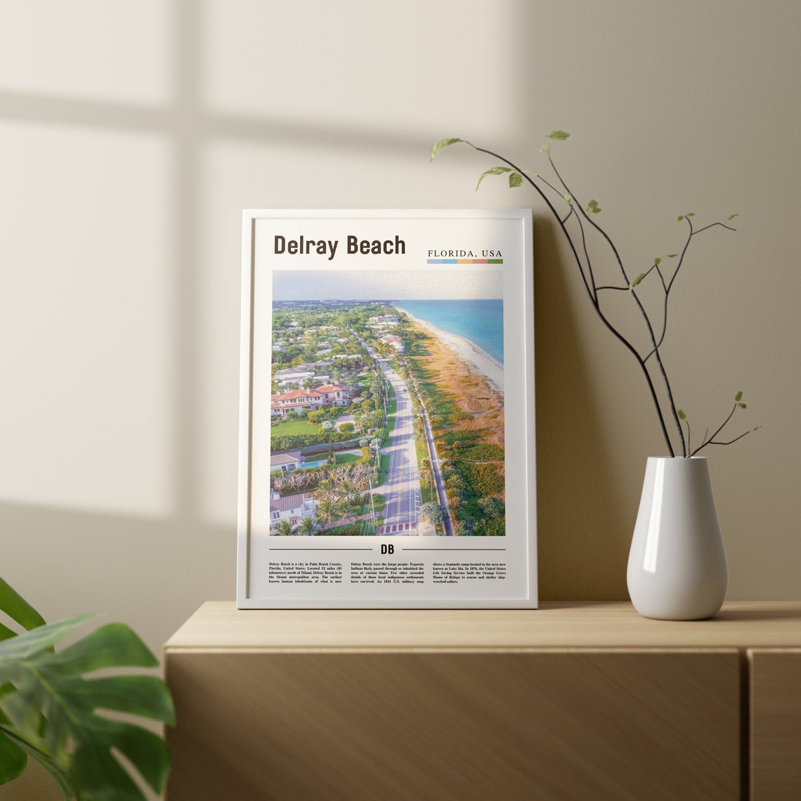 Delray Beach Print Delray Beach Poster Delray Beach Wall Art Oil Painting Poster City Print City Artwork Travel Artwork Travel Wall Art - Image 2