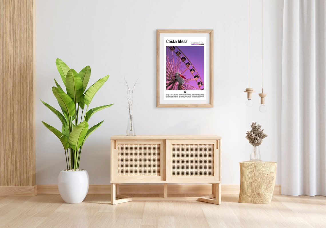 Costa Mesa Print Costa Mesa Poster Costa Mesa Wall Art Minimal Travel Print Minimal City Poster Travel Destination Oil Painting Poster - Image 3