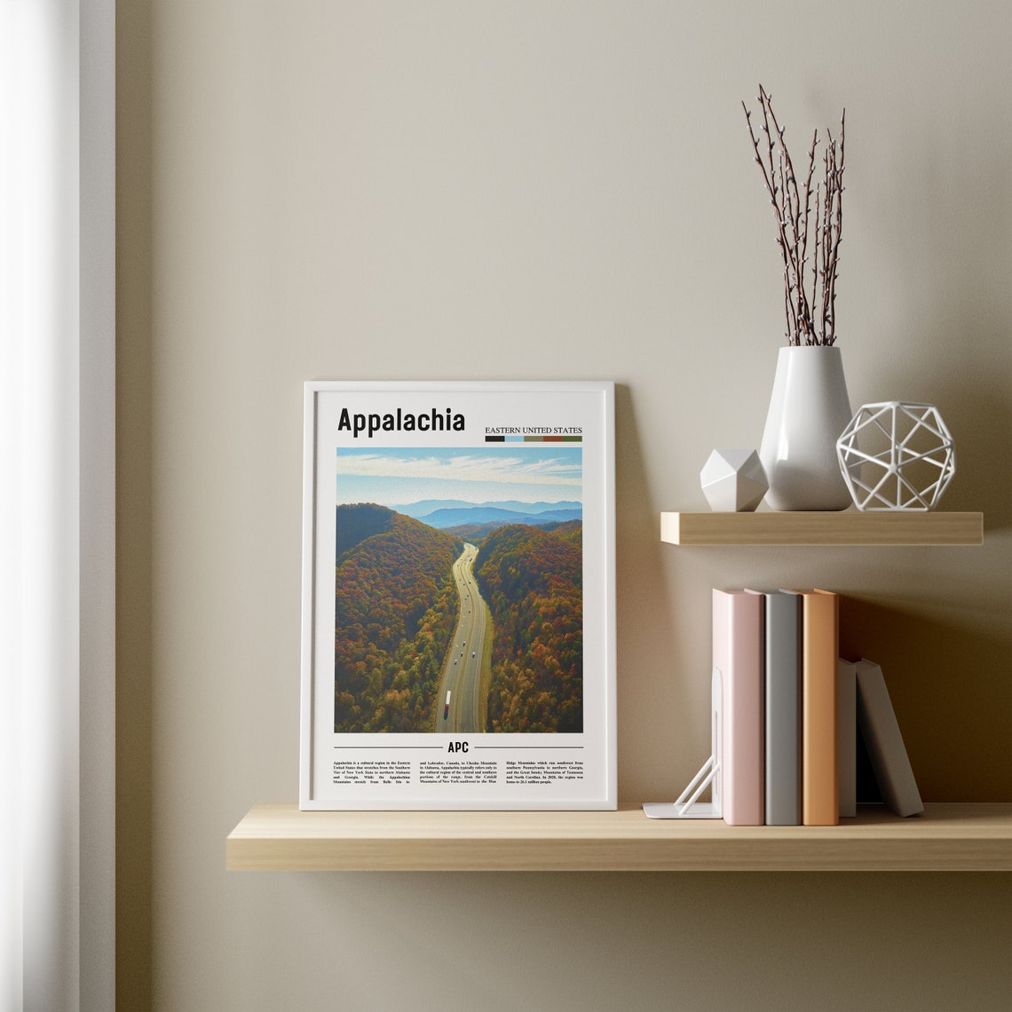 Appalachia Print Appalachia Poster Appalachia Wall Art Oil Painting Poster Colorful City Print City Artwork Travel Artwork Travel Art - Image 3