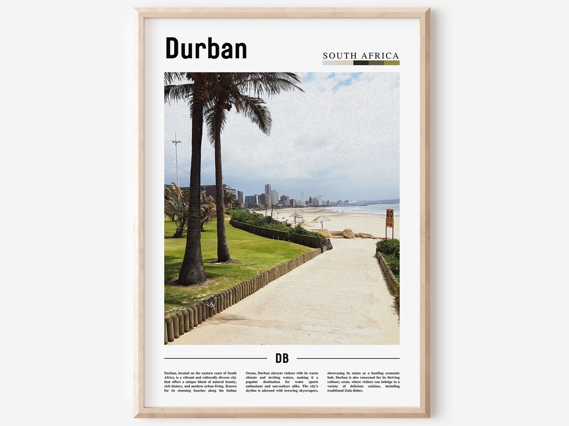 Durban Minimal Travel Poster, Oil Painting