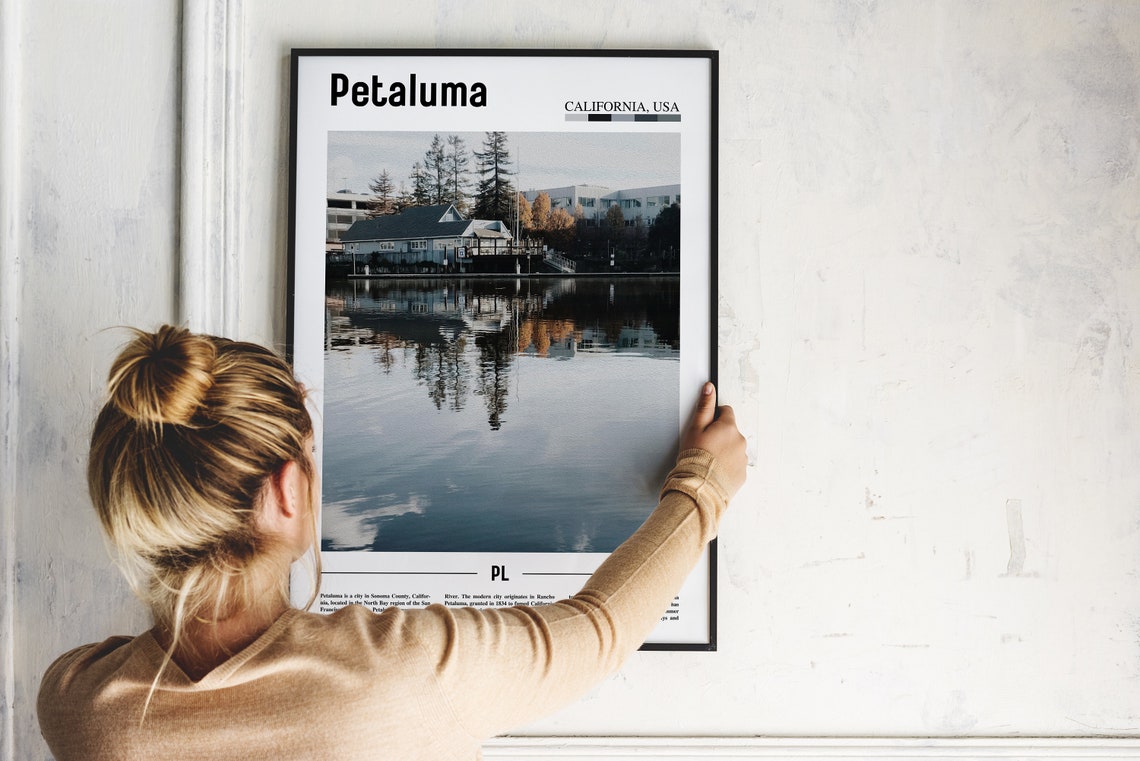 Petaluma Print Petaluma Poster Petaluma Wall Art Minimal Travel Print Minimal City Poster Travel Destination Print Oil Painting Poster - Image 4