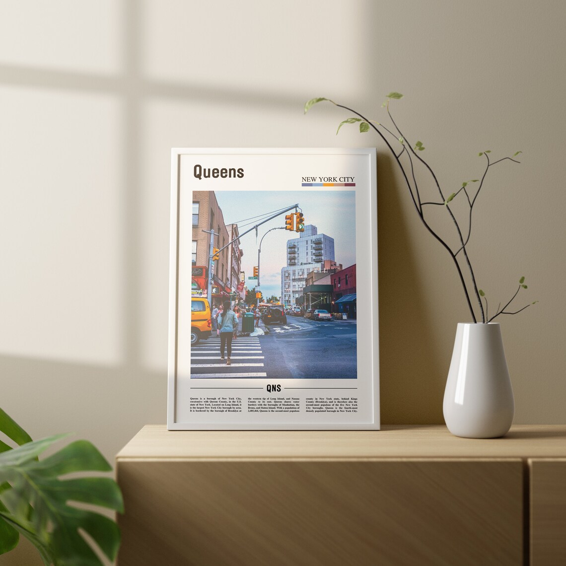Queens Oil Painting Poster, Colorful City Artwork - Image 2