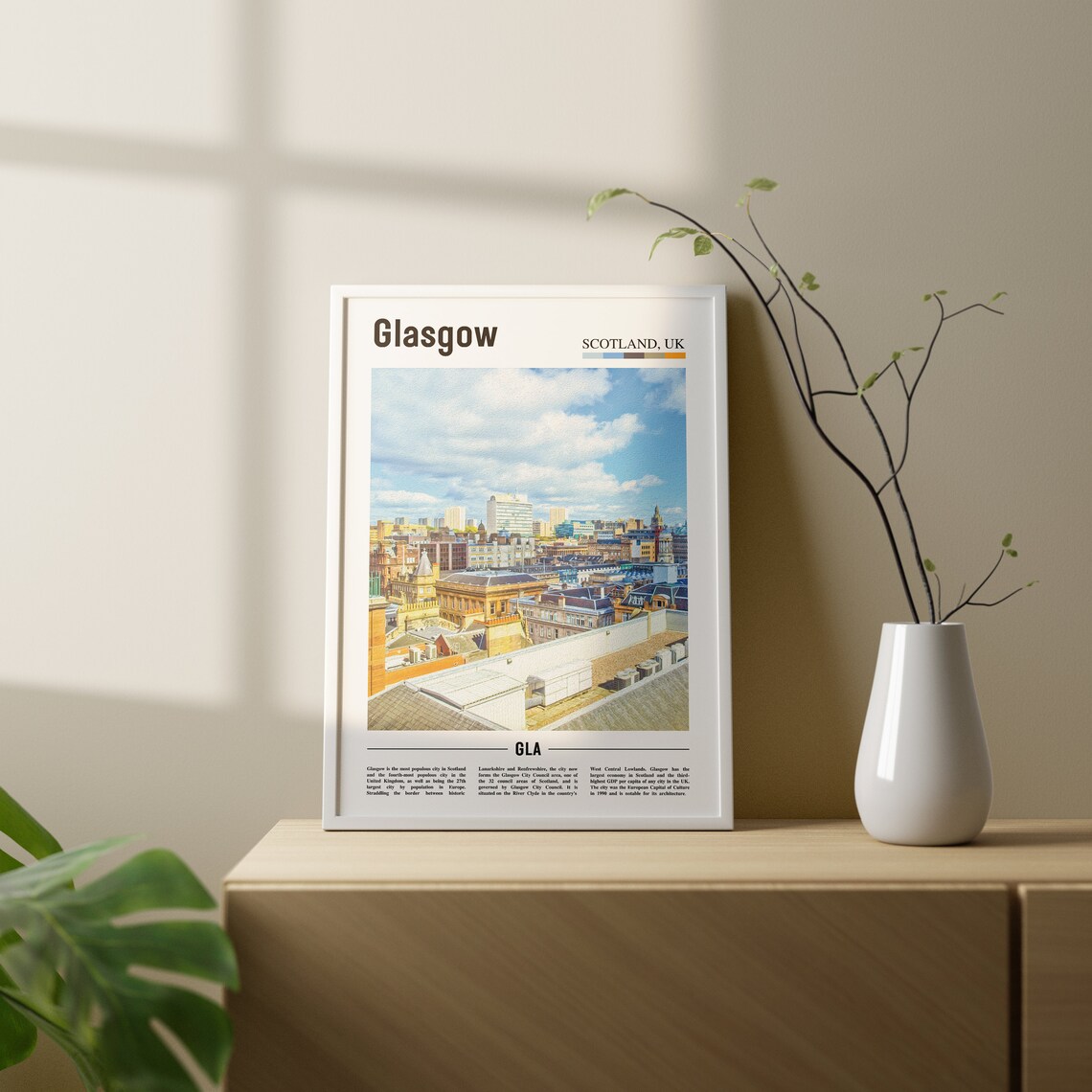 Glasgow Travel Poster, Colorful City Artwork - Image 2