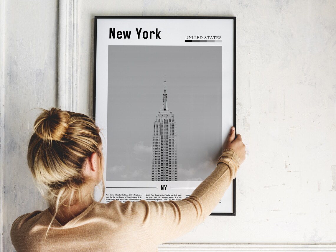 New York Minimal Travel Poster, Black And White - Image 5