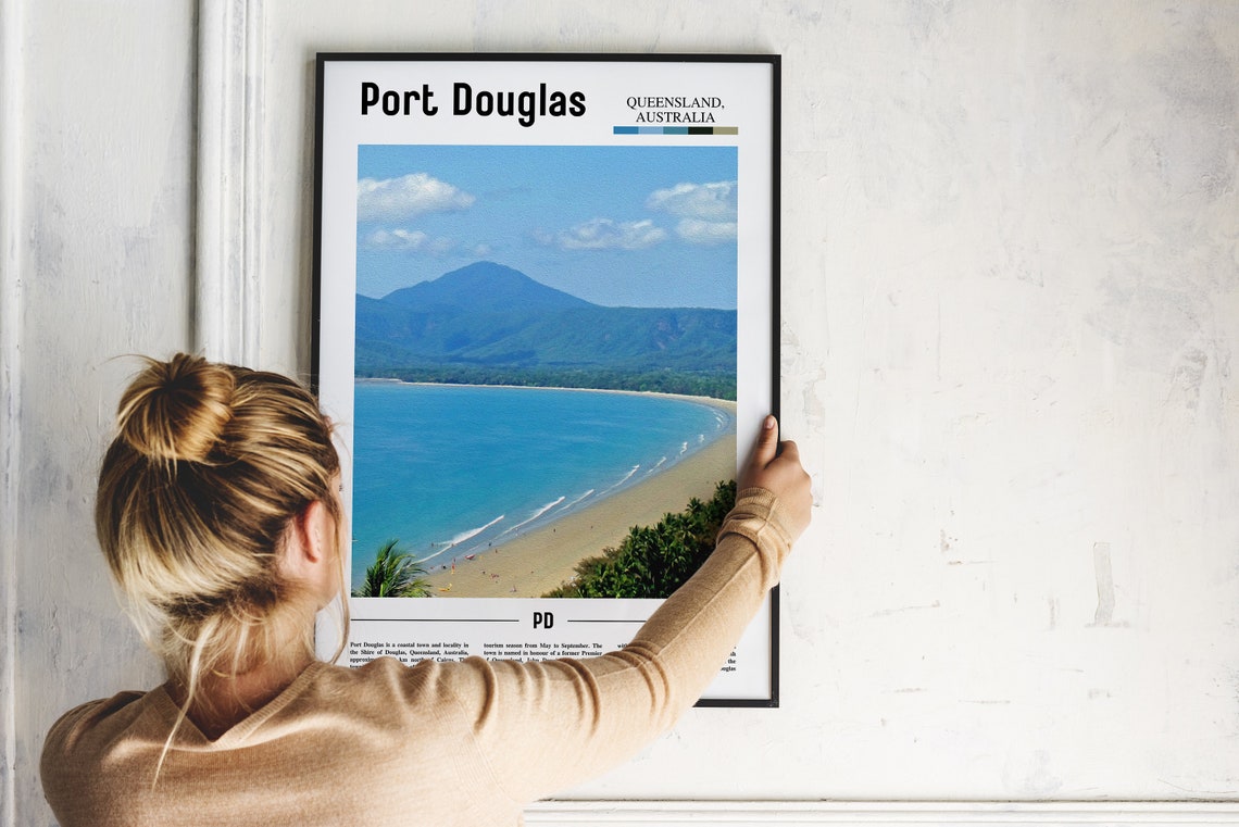 Port Douglas Print Port Douglas Poster Port Douglas Wall Art Minimal Travel Print Minimal City Poster Destination Oil Painting Poster - Image 4