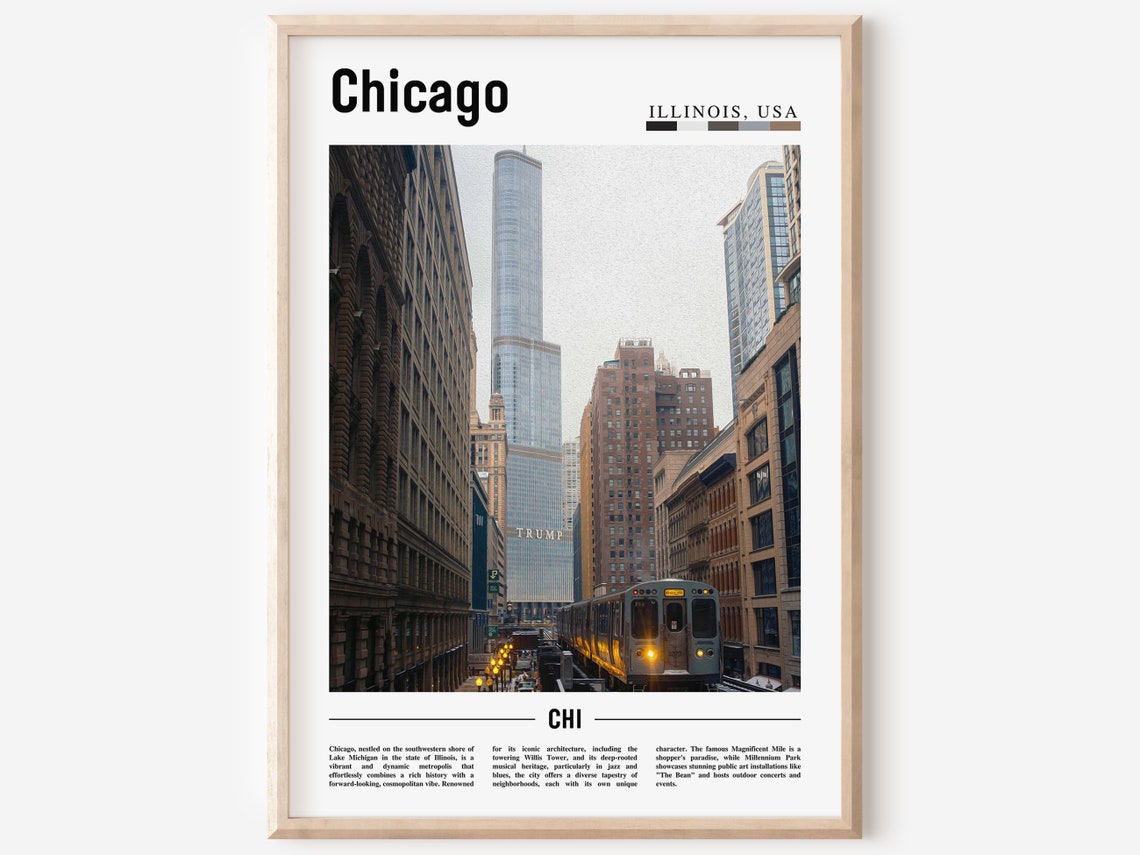 Chicago Print Chicago Poster Chicago Wall Art United States Photo United States Poster United States Print