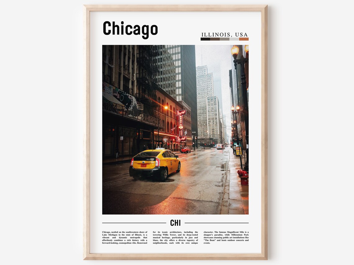 Chicago Travel Poster, United States Photo
