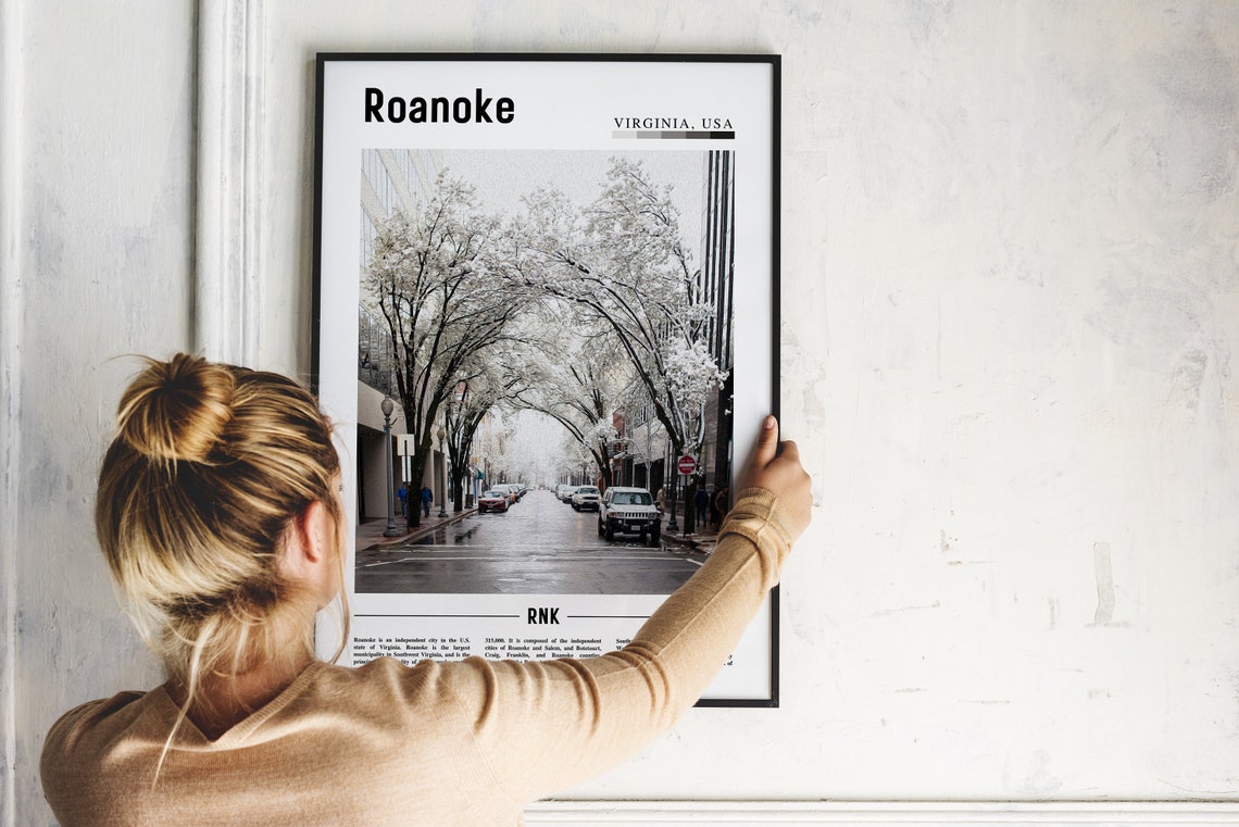 Roanoke Poster Roanoke Print Roanoke Wall Art United States Photo United States Poster United States Print - Image 4