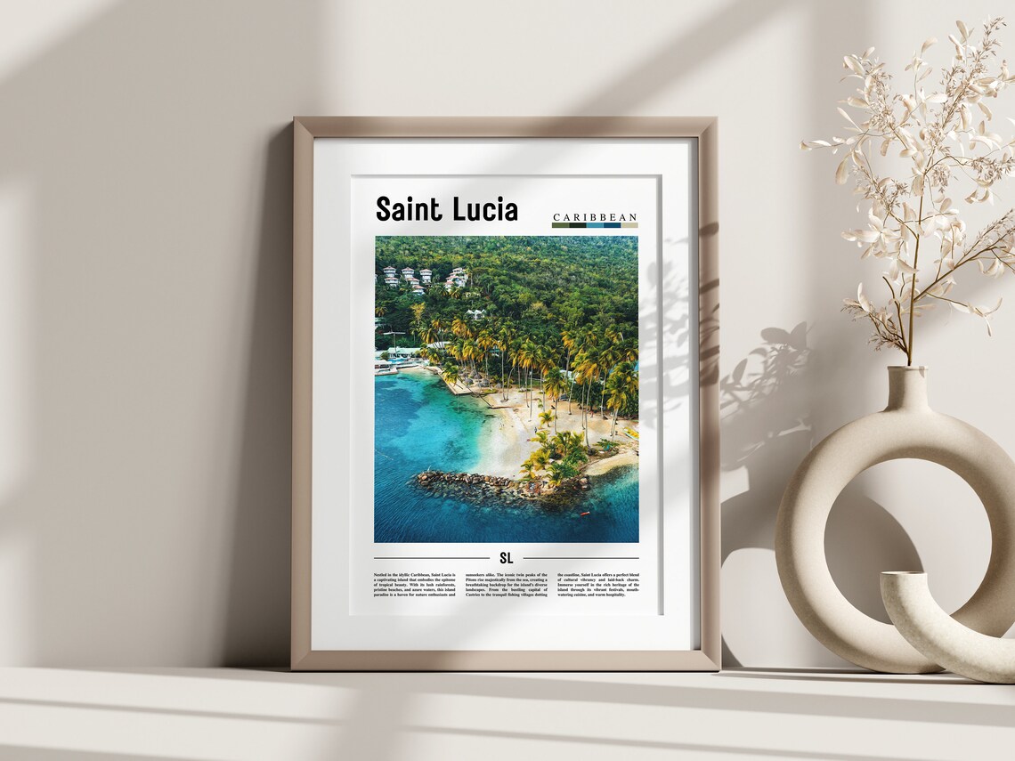 Saint Lucia Travel Poster, Caribbean Photo Print - Image 3