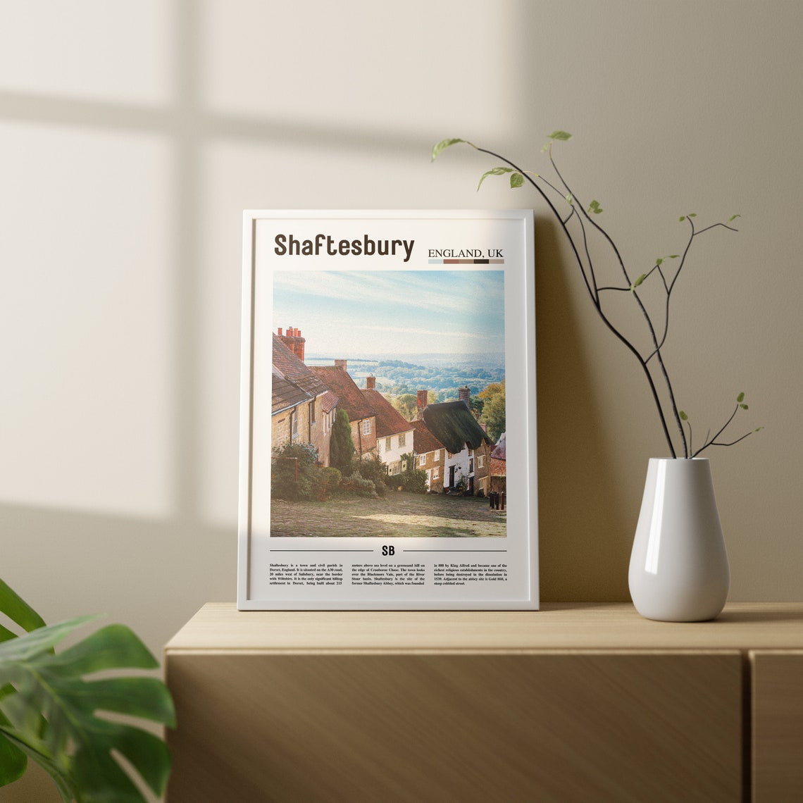 Shaftesbury Print Shaftesbury Poster Shaftesbury Wall Art Oil Painting Poster City Print City Artwork Travel Artwork Travel Wall Art - Image 2