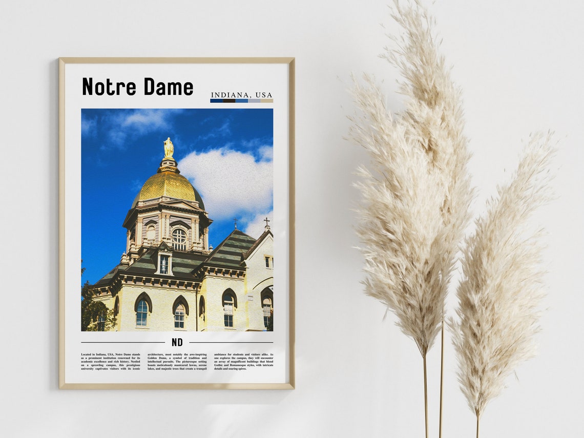 Notre Dame Poster Notre Dame Print Notre Dame Wall Art United States Photo United States Poster United States Print - Image 4