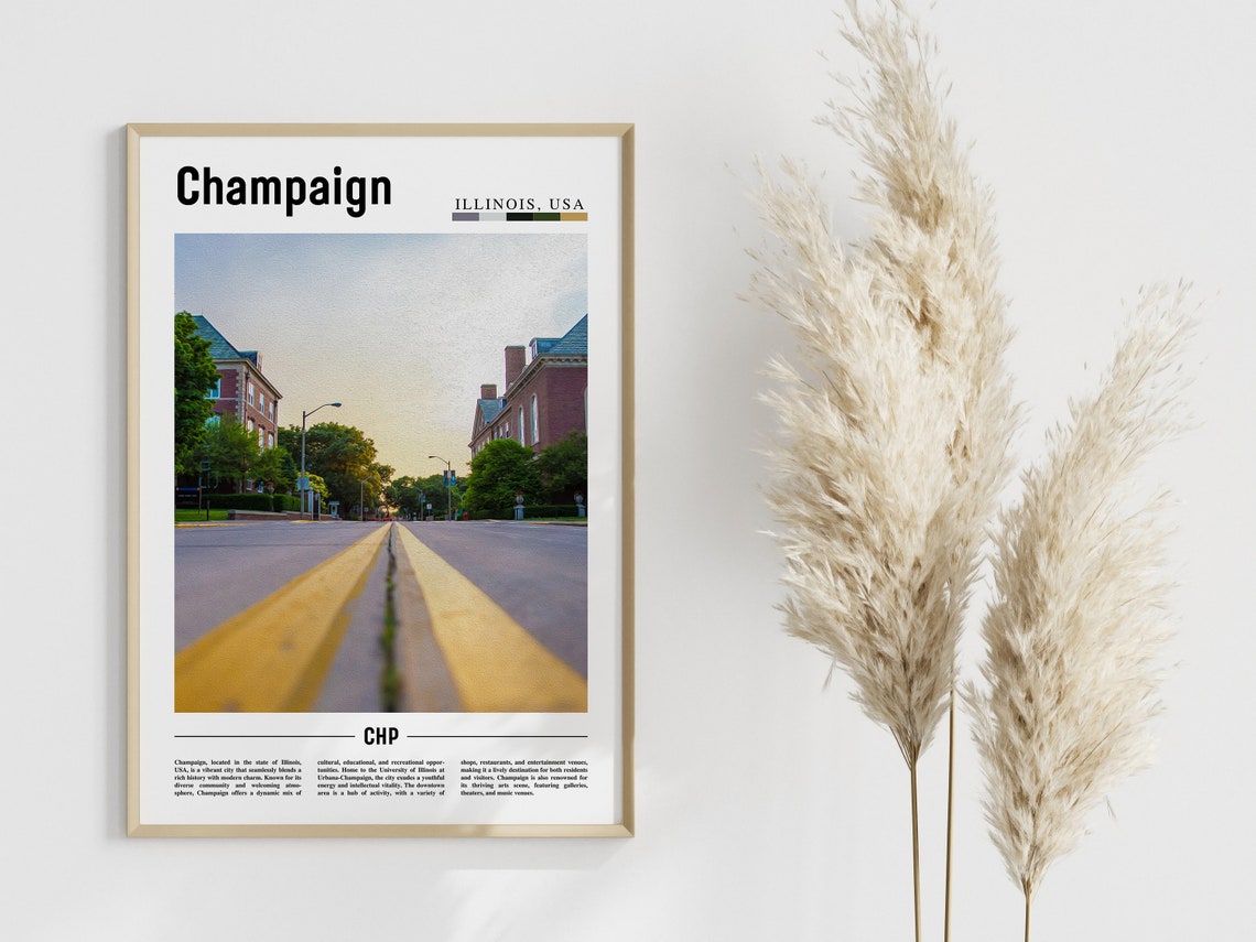 Champaign Poster Champaign Print Champaign Wall Art United States Photo United States Poster United States Print - Image 4