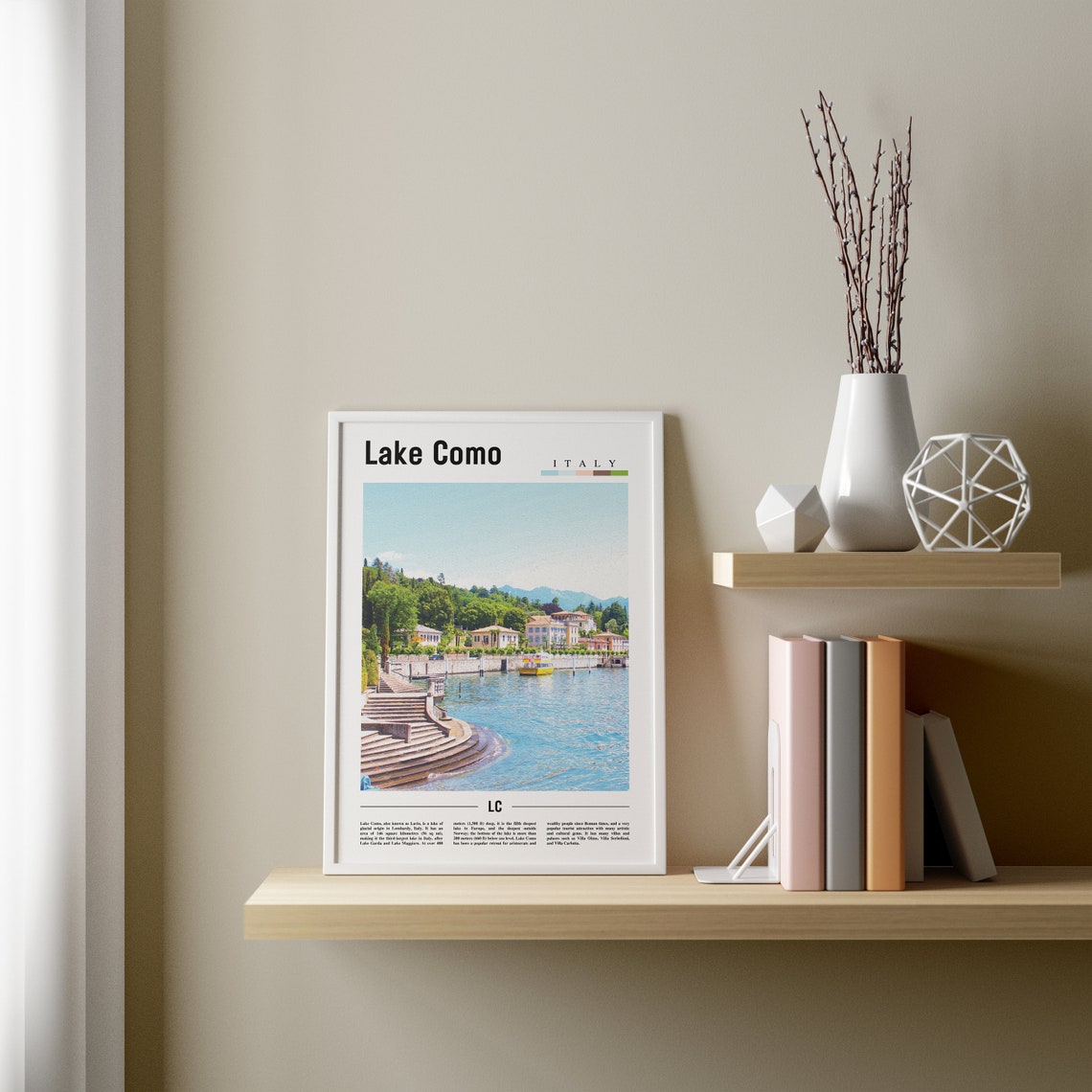 Lake Como Print Lake Como Poster Lake Como Wall Art Oil Painting Poster Colorful City Print City Artwork Travel Artwork Travel Wall Art - Image 4