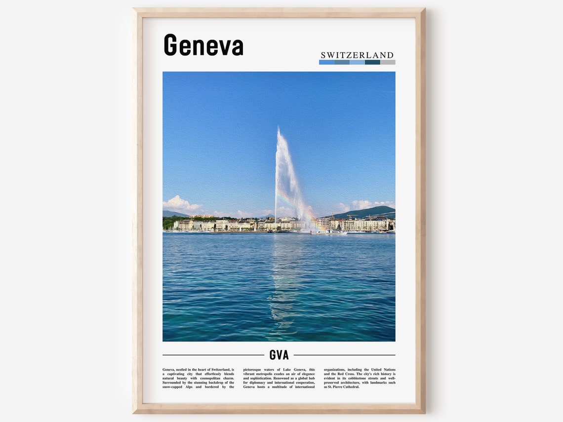 Geneva Poster Geneva Print Geneva Wall Art Europe Photo Europe Poster Europe Print Travel Poster