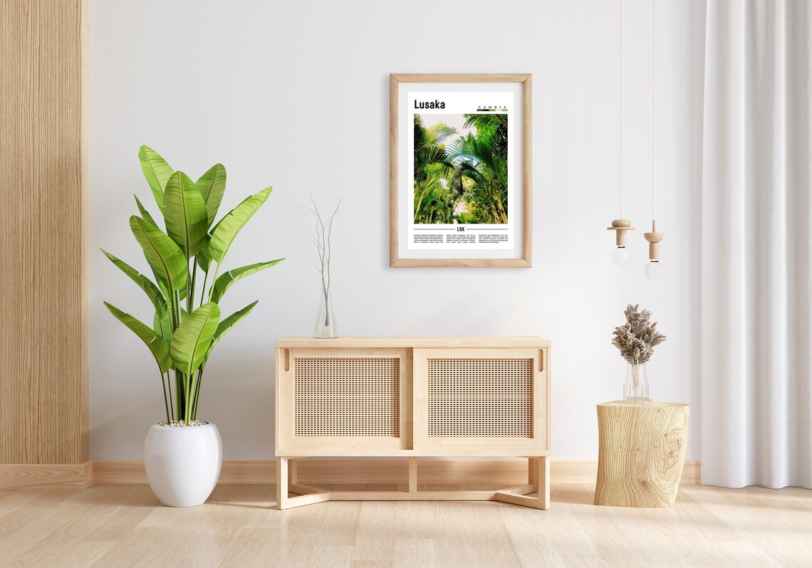 Lusaka Poster Lusaka Print Lusaka Wall Art Minimal Travel Print Travel Destination Oil Painting Poster - Image 5