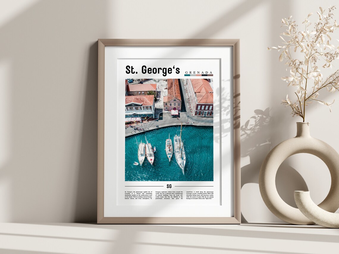 St Georges Travel Poster, Caribbean Photo - Image 3