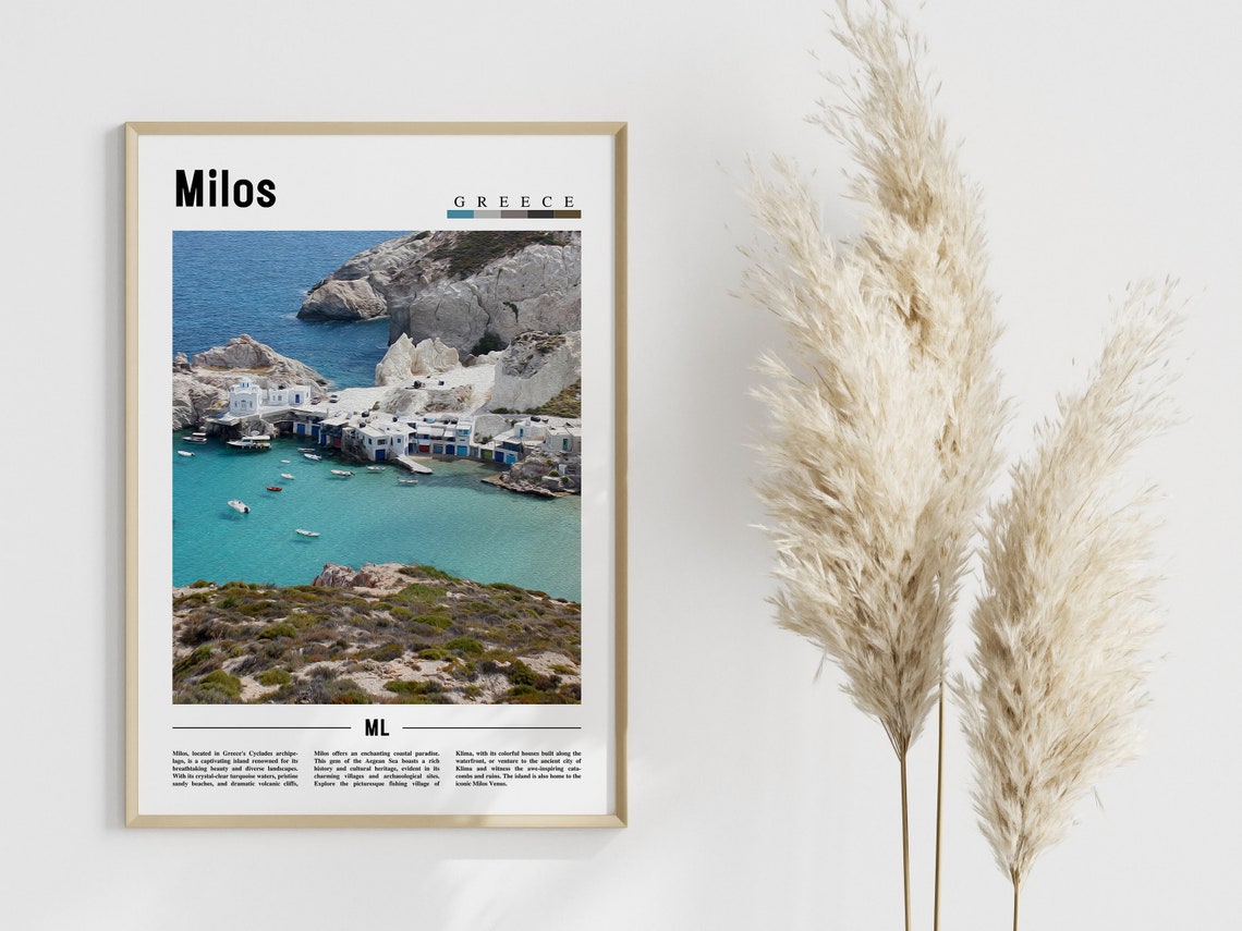 Milos Poster Milos Print Milos Wall Art Europe Photo Europe Poster Europe Print Travel Poster - Image 4