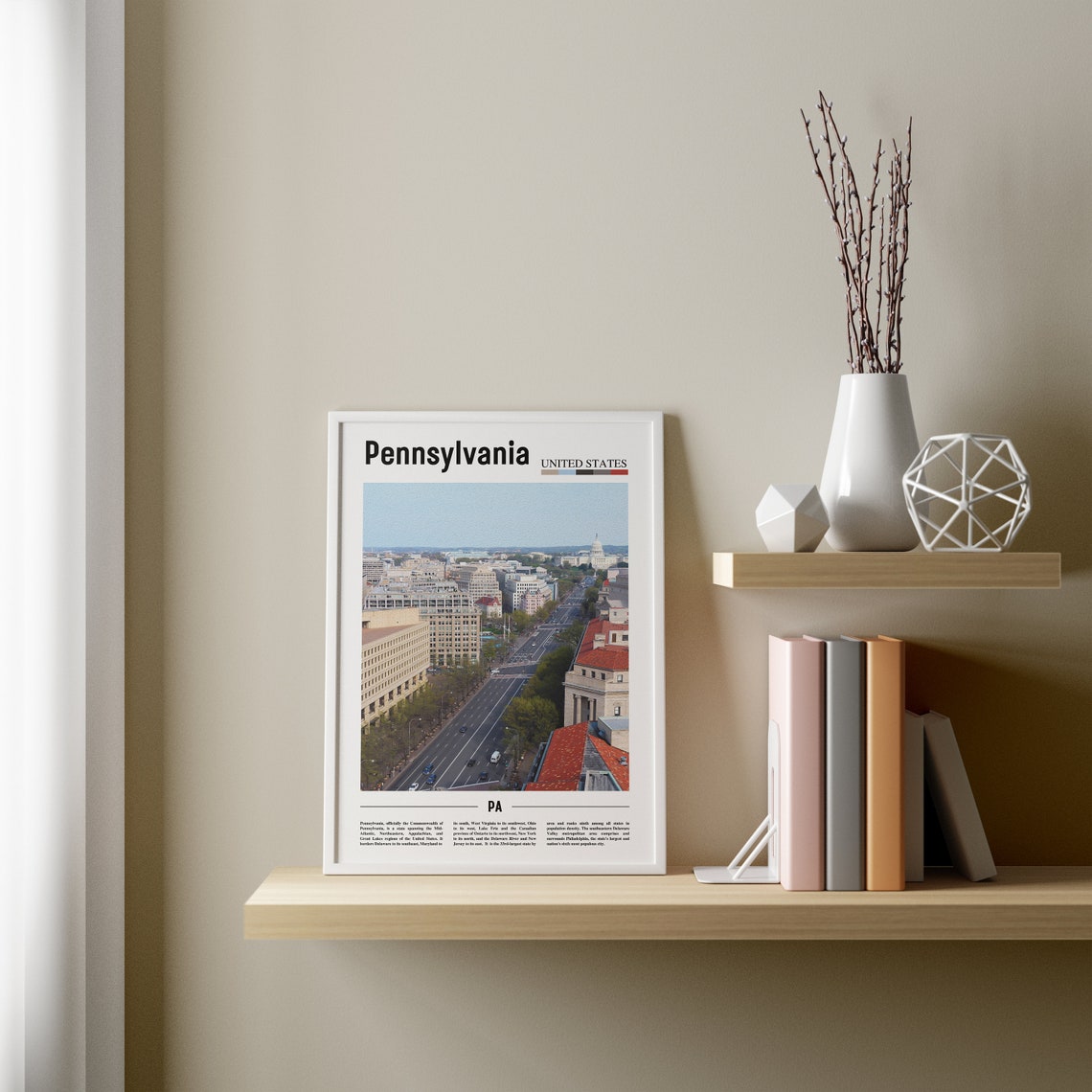 Pennsylvania Print Pennsylvania Poster Pennsylvania Wall Art Oil Painting Poster City Print City Artwork Travel Artwork Travel Wall Art - Image 3