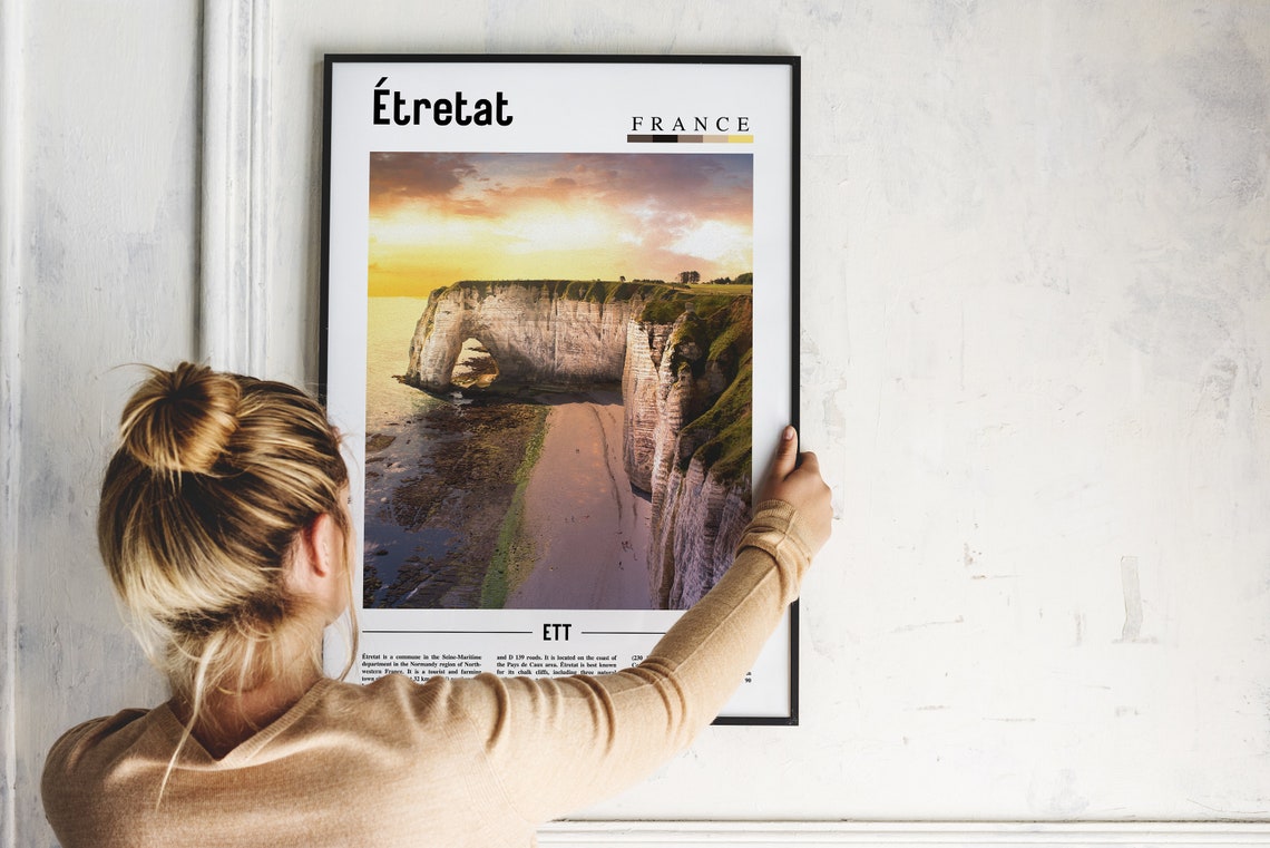 Tretat Print Tretat Poster Tretat Wall Art Oil Painting Poster Colorful City Print City Artwork Travel Artwork Travel Wall Art - Image 4