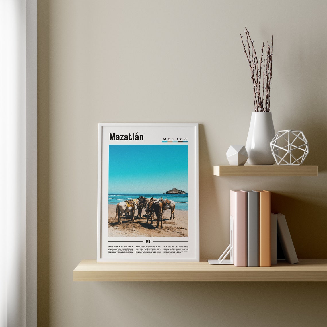 Mazatln Poster Mazatln Print Mazatln Wall Art Minimal Travel Print Travel Destination Oil Painting Poster - Image 4